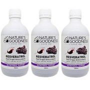 ^ 3 x Nature's Goodness Resveratrol Juice Red Grape Antioxidants 500mL