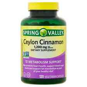 Spring Valley Ceylon Cinnamon Metabolism Support Dietary Supplement Vegetarian C