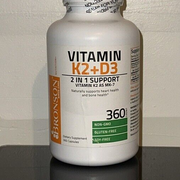 Bronson Vitamin K2 (MK7) + D3 Supplement Non-GMO Formula 5000 IU 360Caps (06/25)
