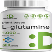 DEAL SUPPLEMENT L-Glutamine 1,000Mg, 300 Capsules – Easily Absorbed Free Form, P