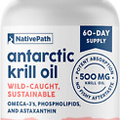 Antarctic Krill Oil - Wild-Caught Omega 3 Krill Oil 500Mg Softgels with EPA, DHA