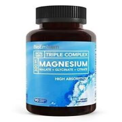 BioEmblem Triple Magnesium Complex | 300mg of Magnesium Glycinate 90 Capsules~