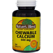 3 Pack Nature's Blend Calcium Chewable Tablets, Bavarian Cream, 500 mg, 100 Ct