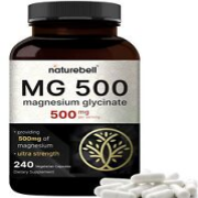NatureBell Magnesium Glycinate 500mg Per Serving | 240 Veggie Capsule 100% Ch...