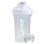 XTKS Shaker Bottle,400ml Small Protein Shaker Bottle with Mixing Ball, Portable 14oz GYM Shakes Cup for Workout,BPA free, 100% Leak Proof,Dishwasher Safe（White）