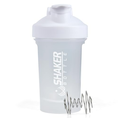 XTKS Shaker Bottle,400ml Small Protein Shaker Bottle with Mixing Ball, Portable 14oz GYM Shakes Cup for Workout,BPA free, 100% Leak Proof,Dishwasher Safe（White）