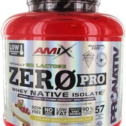 Amix Zeropro -Protein - Protein -Komplementpulver erhöht die Muskelmasse und hilft bei der Genesung, isoliertem Serumprotein, Lactose und Zucker - freier Vanillegeschmack 2 kg Käsekuchen