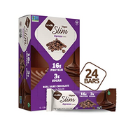 Nugo Slim Dark Chocolate Espresso, 16g Vegan Protein, 3g Sugar, 7g Fiber, 170 Calorie, Low Net Carbs, Gluten Free, 24 Count