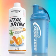 Best Body Nutrition Low Carb Vital Drink Getränkekonzentrat Sirup + Shaker blau