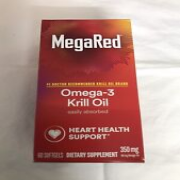 Megared Omega-3 Krill Oil Heart Health Support 60 Softgels 350 mg Exp. 7/2024