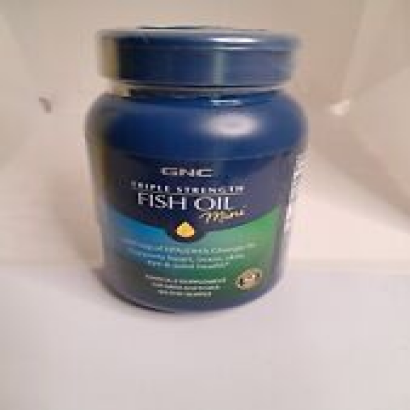 GNC Triple Strength Fish Oil Mini 1000mg Omega-3s 120 Softgels, Best By 3/2026