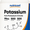 Nutricost Potassium Citrate 99Mg, 500 Capsules
