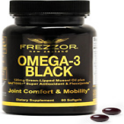 FREZZOR Omega 3 Black, Highest Amount Green Lipped Mussel Oil, Made in New Zeala