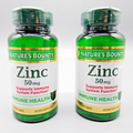 Nature's Bounty Zinc - 2 Bottles 50 mg Caplets - 100ct. each -EXP02/2025 *Sealed