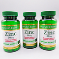Nature's Bounty Zinc - 3 Bottles 50 mg Caplets - 100ct. each -EXP01/2025 *Sealed