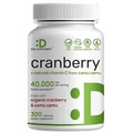 Cranberry Pills w/ Vitamin C Max Strength 40000mg Urinary Tract Support 300 Caps