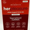Mixhers Herpleasure Libido Support Drink Mix, Passion Fruit, 10 CT Exp 02/2025