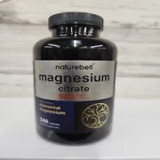 NatureBell Magnesium Citrate 500Mg, 240 Capsules Exp 06/2025