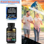 NEW ALL IN 1 Supplement Sea Moss Black Seed Oil Ashwagandha Ginger 60 Caps 2pcs