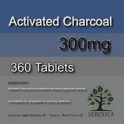 Activated Charcoal 300mg Coconut Detox  Non-Gmo Supplement x 360 Tablets
