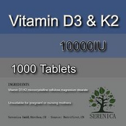 Vitamin D3 & K2 10000IU Max Strength x 1000 Tablets
