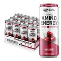 Amino Energy Sparkling Hydration Sugar Free Drink Juicy Cherry 12Oz (Pack of 12)