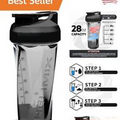 Premium Odor-Resistant Protein Shaker Cup - Patented Vortex Blender, Made in USA