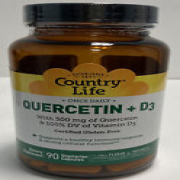 Country Life, Quercetin + D3, 90 Vegetarian Capsules Exp2025  #6243