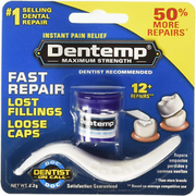 Dentemp Maximum Strength Lost Fillings and Loose Caps Repair, Pack of 6