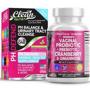 Clean Nutra PH Defend Probiotics for Women pH Blanace with Prebiotics Dmannose