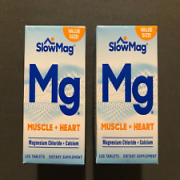 (2) New Boxes SlowMag Mg Muscle+Heart+ Nerve Magnesium Cloride Calcium