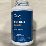 JUMBO 180 Softgels Dr Tobias Omega 3 Fish Oil, Triple Strength Exp 08/25