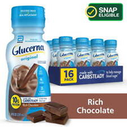 Glucerna Original Diabetic Protein Shake, Rich Chocolate, 8 oz Bottle, 16 Count