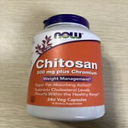 NOW FOODS Chitosan 500 mg plus Chromium - 240 Veg Capsules Exp 11/27