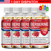 1-4Packs 1200mg Berberine Capsules, Natural HCL Extract,Healthy Cholesterol Caps