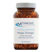 Metabolic Maintenance Mega Omega Extra Strength - EPA DHA Omega 3 Supplement 1000mg Concentrated Fish Oil - Heart, Immune + Neurological System Support (100 Softgels)
