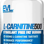 Evlution Nutrition L-Carnitine500 | 500 mg of Pure L Carnitine in Each Serving | Stimulant-Free | Capsules | 120 Servings
