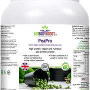 PeaPro | Pea Protein Powder (from snap peas) | High Fibre Pea Powder with Foods and Herbs | High in Plant-Based Protein and Dietary Fibre | No Artificial Sweetener | 500 g Powder