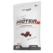 Best Body Nutrition Gourmet Premium Pro Protein, Milk Chocolate, 4 Komponenten Protein Shake: Caseinat, Whey Konzentrat, Whey Isolat, Eiprotein, 1 kg Zipp Beutel