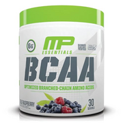 MusclePharm Essentials BCAA Powder, Pre & Post Workout Recovery Drink, Supports Muscle Recovery & Energy Production, Essential Amino Acids Supplement, 30 Servings, Blue Raspberry Flavor
