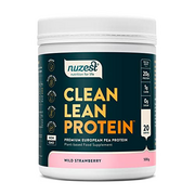 Nuzest - Pea Protein Powder - Clean Lean Protein, Premium Vegan Plant Based Protein Powder, Dairy Free, Gluten Free, GMO Free, Protein Shake, Wild Strawberry, 20 Servings, 1.1 lb