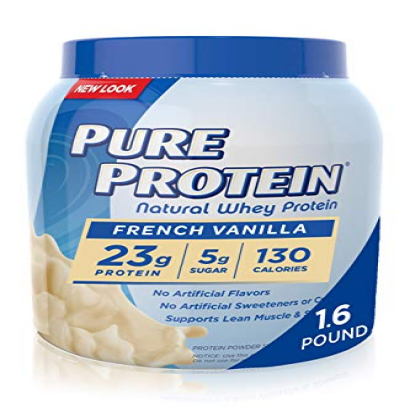 Pure Protein Powder, Natural Whey, High Protein, French Vanilla, 1.6 lbs