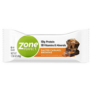 ZonePerfect Protein Bars, 18 vitamins & minerals, 10g protein, Nutritious Snack Bar, Salted Caramel Brownie, 30 Count