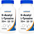 Nutricost N-Acetyl L-Tyrosine (NALT) 350mg, 120 Capsules (2 Bottles) - Gluten Free, Non-GMO