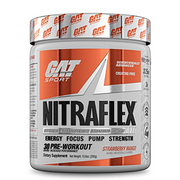 GAT SPORT Nitraflex Advanced Pre-Workout Powder, Increases Blood Flow, Boosts Strength and Energy, Improves Exercise Performance, Creatine-Free (Strawberry Mango, 30 Servings)