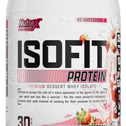 Nutrex Research IsoFit Whey Protein Powder Instantized 100% Whey Protein Isolate | Muscle Recovery, Naturally High EAAs & BCAAs | Fast Absorbing, Easy Digestion | Strawberries & Cream 30 serv