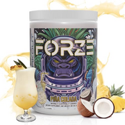 FORZE Pre Workout Powder, Beta Alanine, L-Taurine & Dual-Source Caffeine for Sustained Energy Himalayan Pink Salt Betaine Anhydrous & L-Citrulline for Pump No Fillers (25 Servings, Piña Colada Flavor)