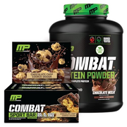 MusclePharm Combat 4lb Chocolate Milk Protein and Combat Chocolate Chip Cookie Dough Sport Bars