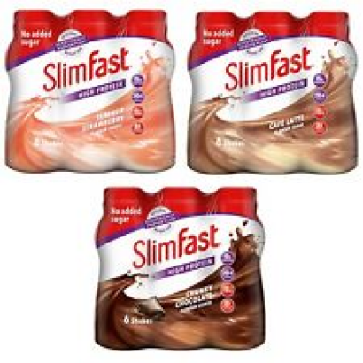 SlimFast Mahlzeit Ersatz Gewichtsverlust Shakes Diät Milchshake Multipack 6 x 325ml