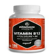 Vitamin B12 1000 µg hochdosiert + B6 B9 180 Tabletten VEGAN